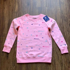 Champion Pink Classic Script Sweatshirt Medium